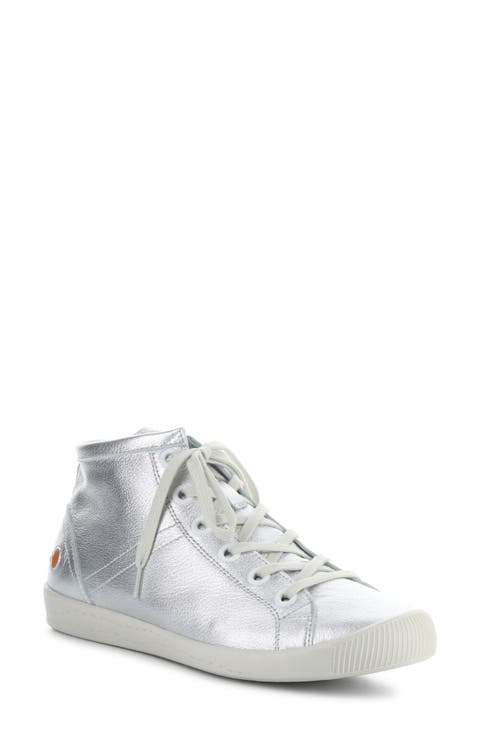 Isleen Mid-Top Metallic Leather Sneaker (Women)
