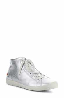 Softinos by Fly London Isleen Mid-Top Metallic Leather Sneaker