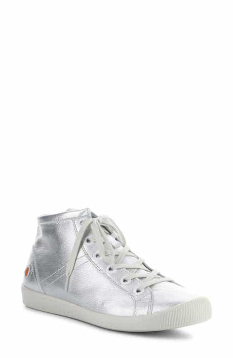 Softinos by Fly London Isleen Mid-Top Metallic Leather Sneaker
