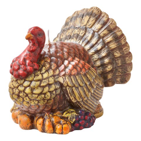 Tucker Turkey Candle - Thanksgiving Decor Multicolor Wax