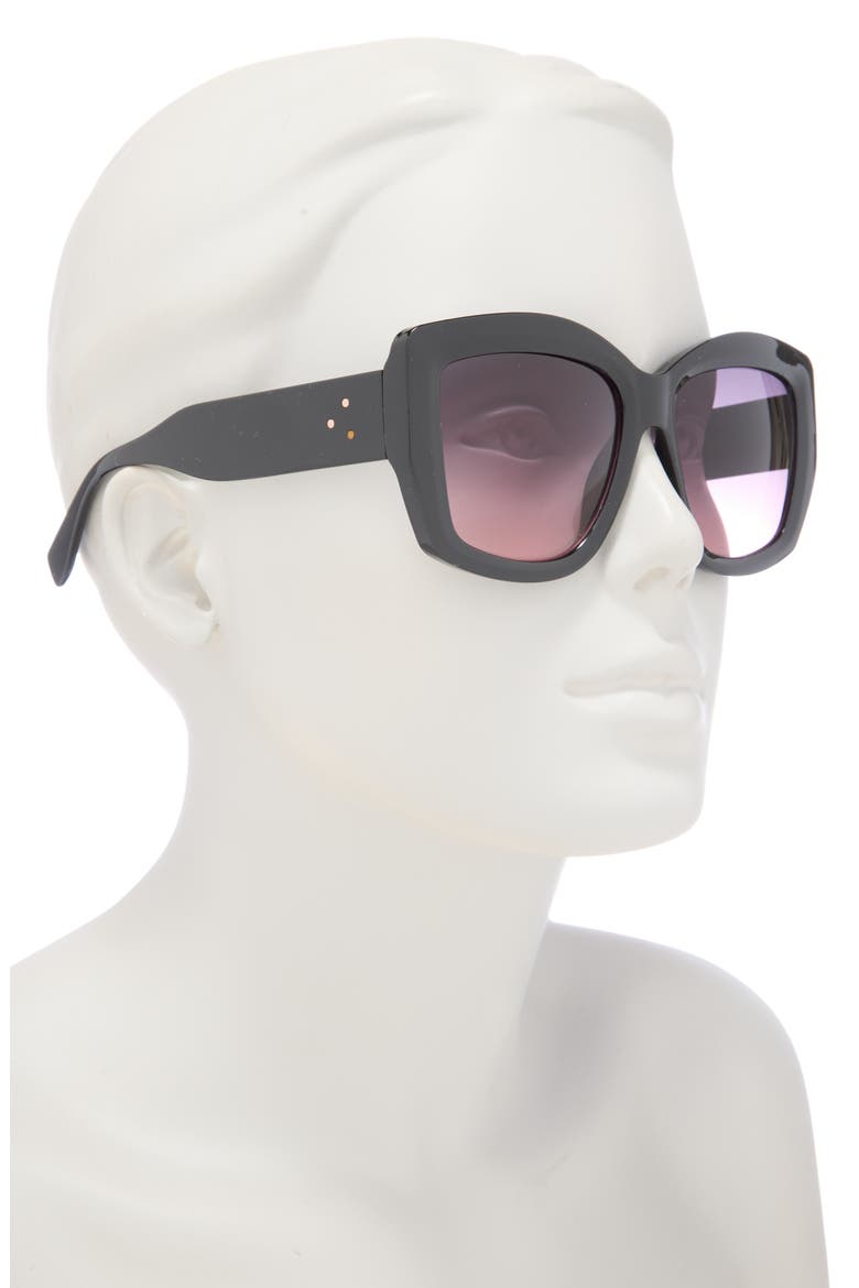 68mm Gradient Square Sunglasses, Alternate, color, BLACK