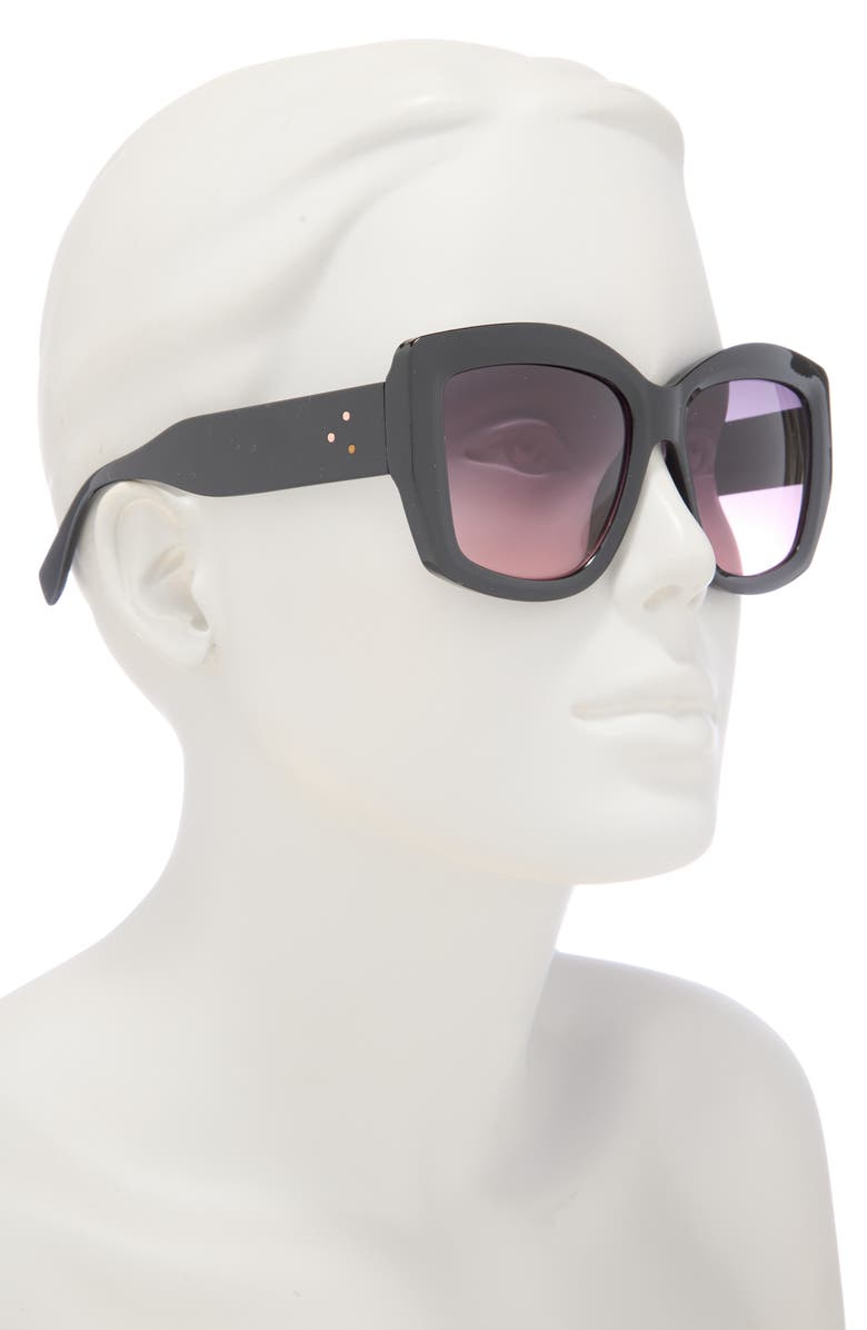 Vince Camuto 68mm Gradient Square Sunglasses, Alternate, color, Black