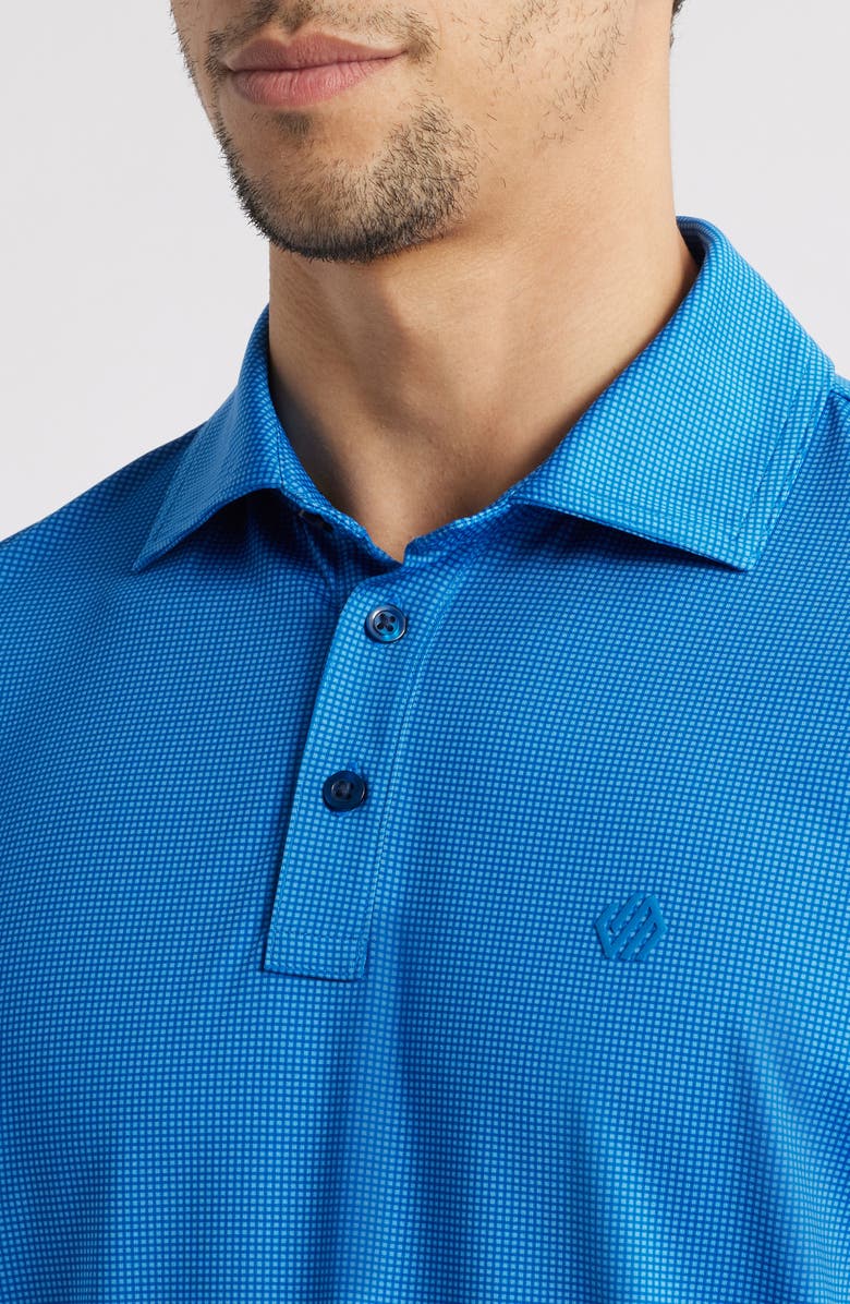 Johnston & Murphy XC4<sup>®</sup> + Cool Degree<sup>™</sup> Microprint Performance Golf Polo, Alternate, color, Blue/ Navy