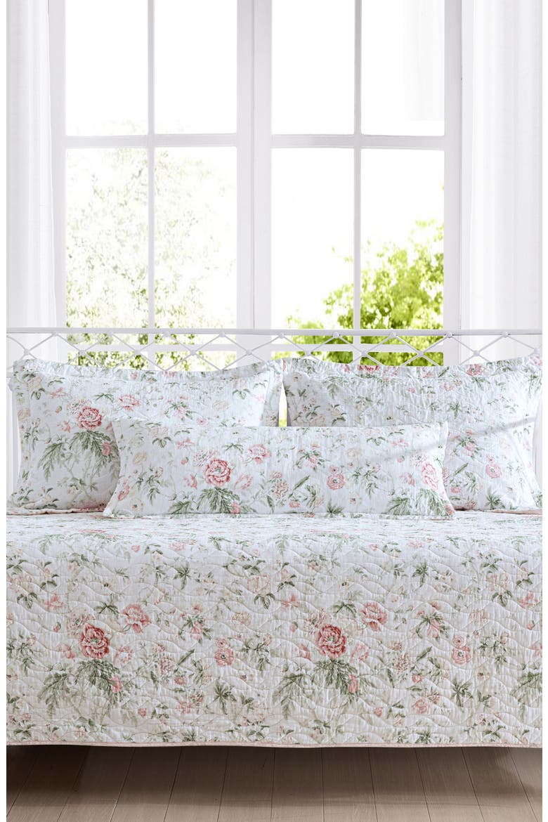 Lindy Botanical Cotton Duvet Set, Main, color, PINK GREEN