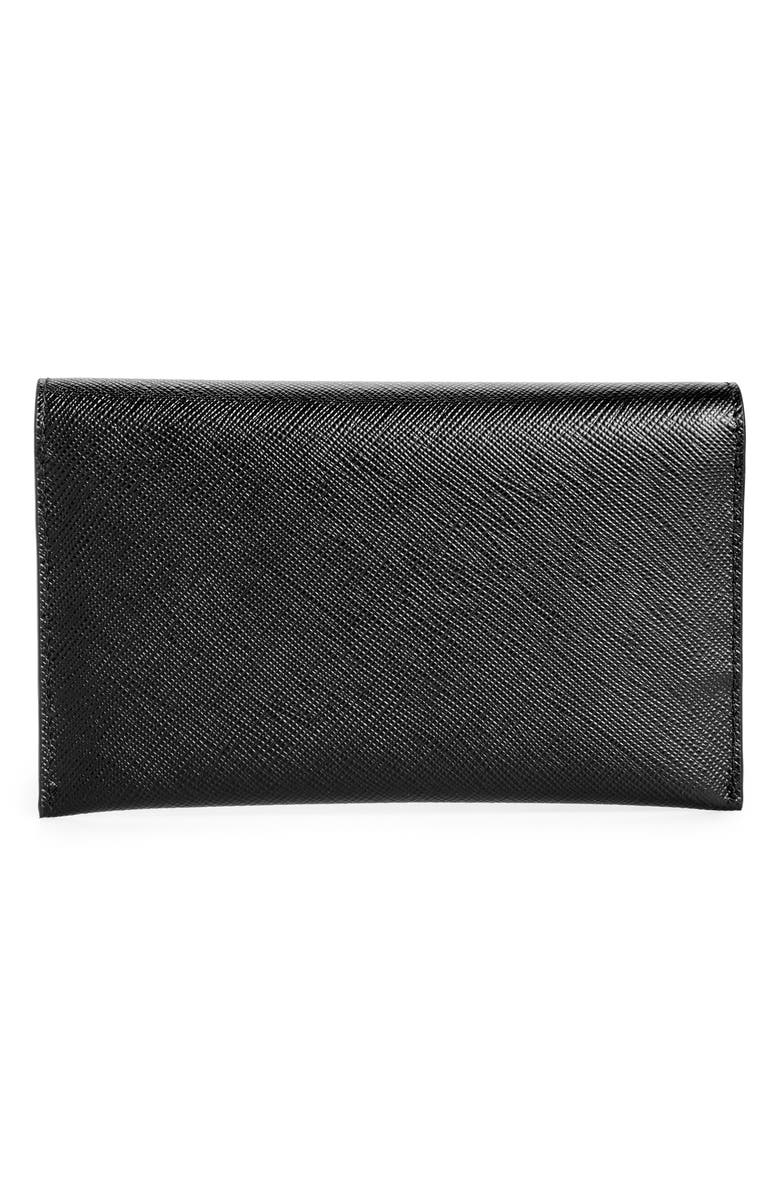 Prada Saffiano Leather Envelope Card Case, Alternate, color, 