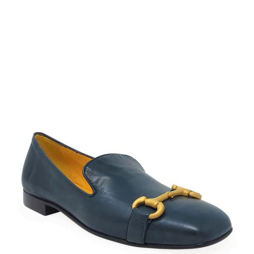 Madison Maison Square Toe Horse Bit Loafer In Blue
