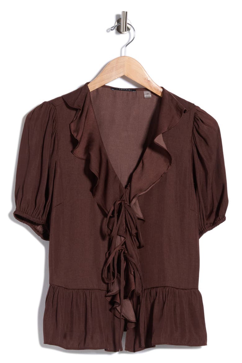 Puff Sleeve Ruffle Peplum Top (Women) | Nordstromrack