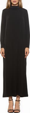 Alexia Admor Evander Mock Neck Long Sleeve Maxi Dress