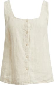Caslon® Linen Button-Up Tank