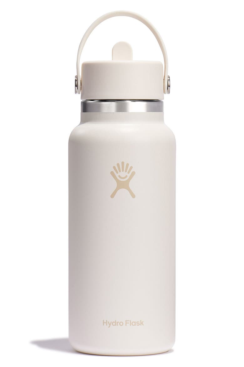 32-Ounce Wide Mouth Flex Straw Cap Water Bottle, Main, color, IVORY