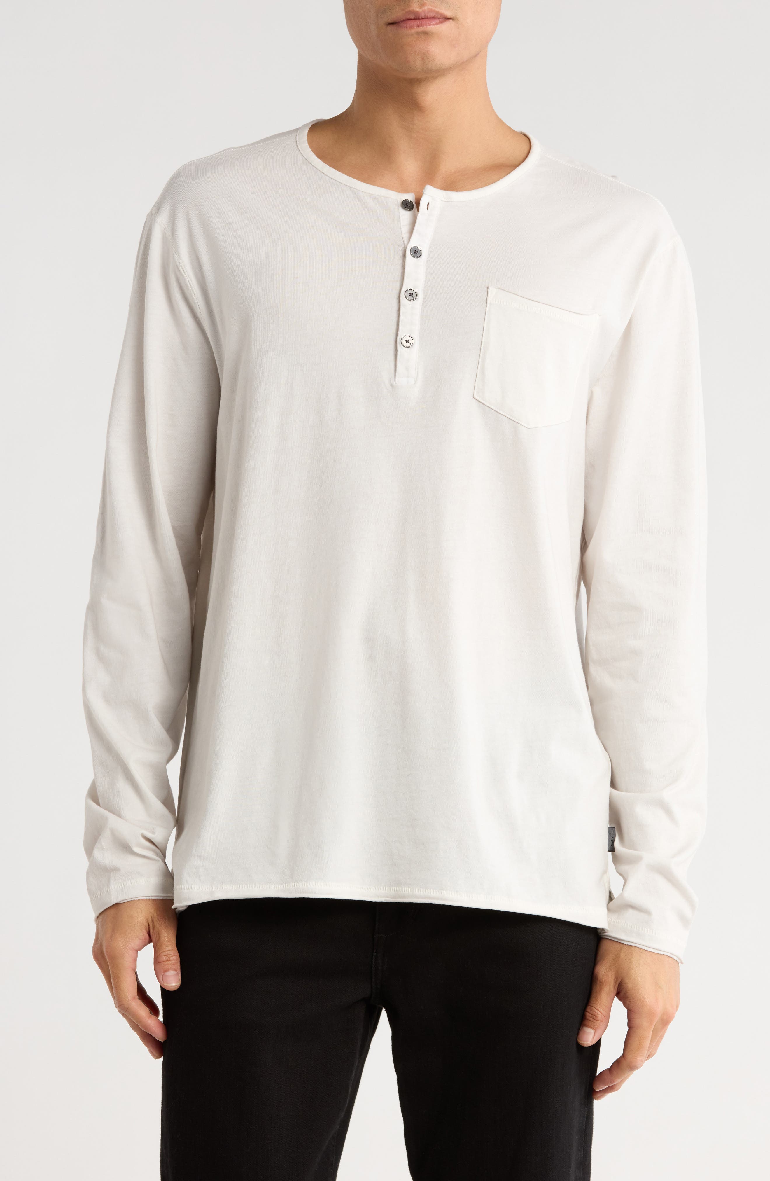 John Varvatos Baylor Organic Cotton Long Sleeve Henley