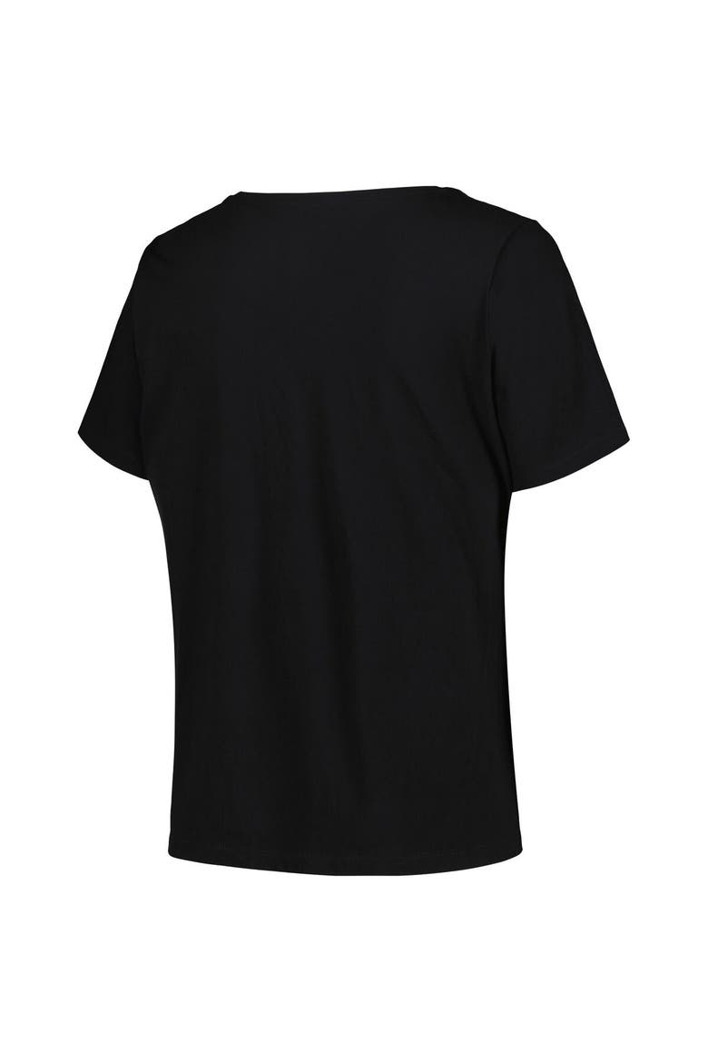 Women's Profile Black Golden State Warriors Plus Size Arch Over Logo V-Neck T-Shirt, Alternate, color, Black