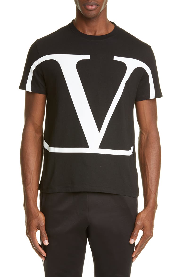 V-Logo T-Shirt, Main, color, BLACK/ WHITE