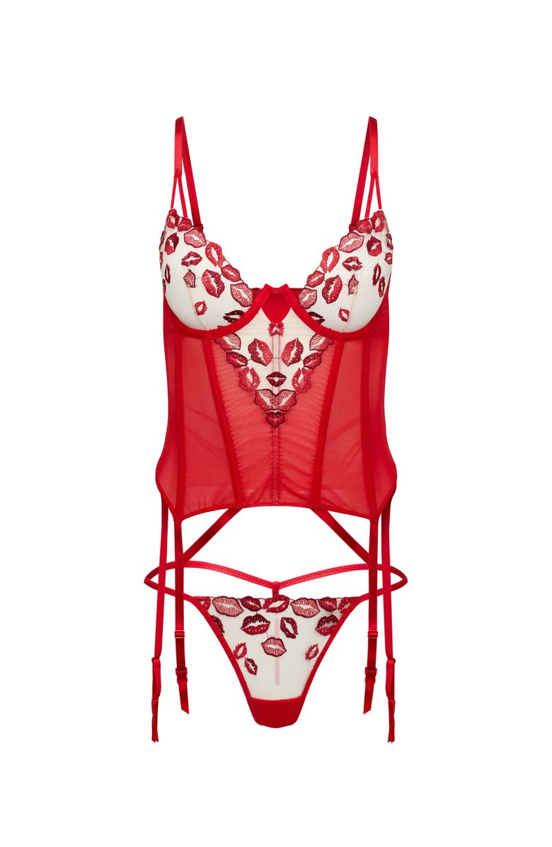 Adore Me Besos G-String Panties, Alternate, color, Dark Red