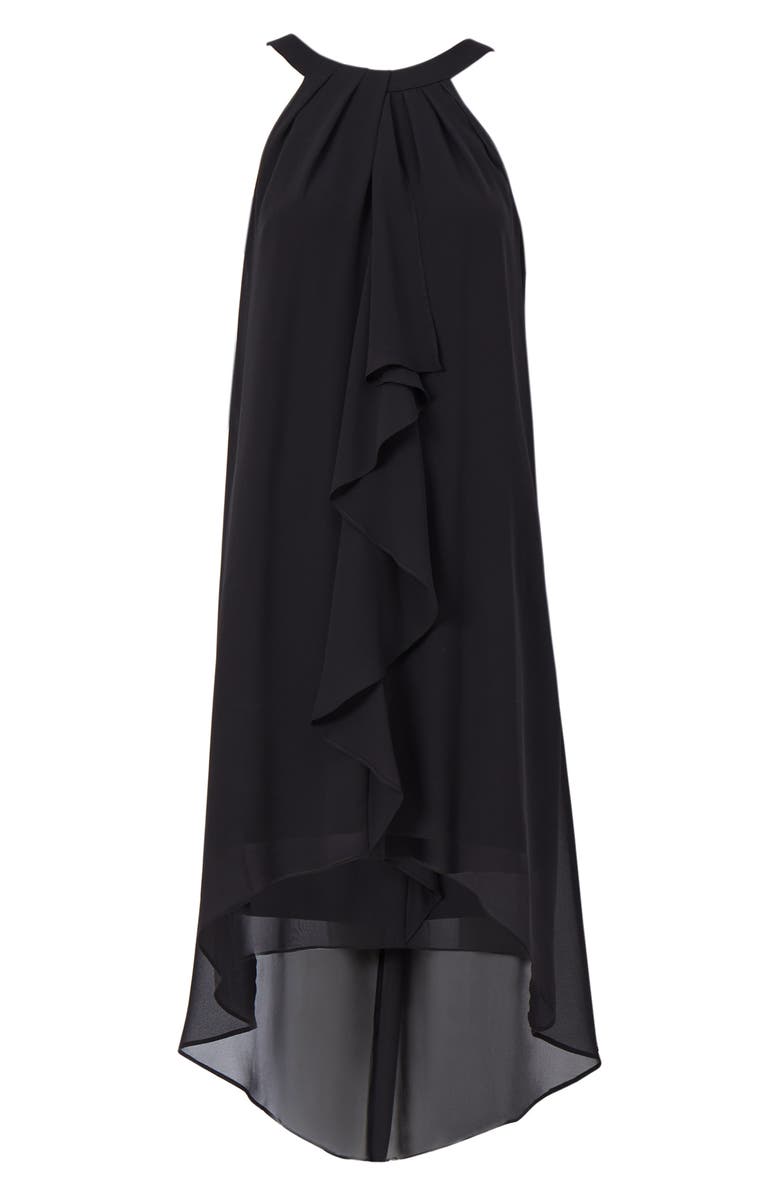 Adrianna Papell Draped Ruffle Chiffon High-Low Dress, Alternate, color,