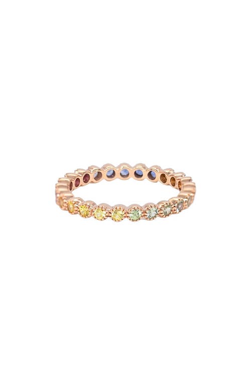 Sethi Couture Rainbow Sapphire Ring In Rose Gold