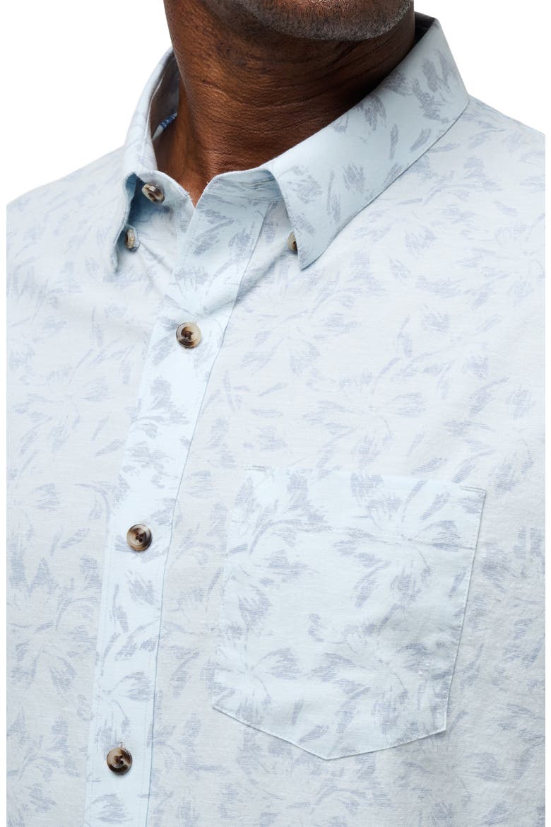 King Air Trim Fit Floral Short Sleeve Button-Up Shirt, Alternate, color, HEATHER DREAM BLUE