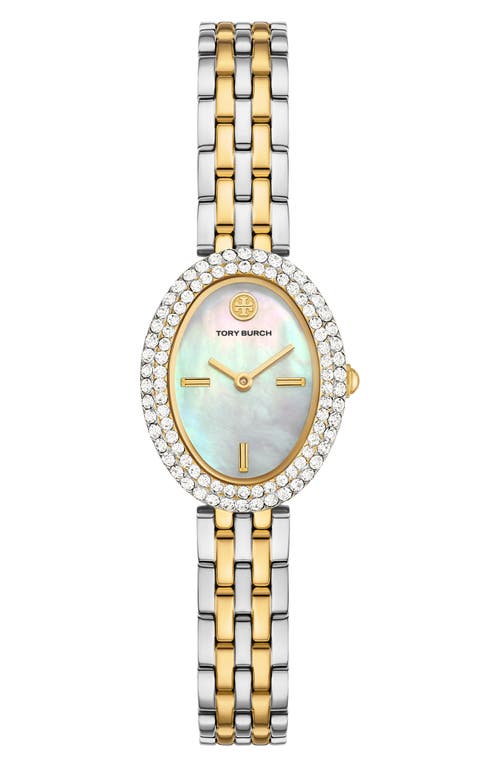 Tory Burch Women's The Oval Two-tone Stainless Steel Bracelet Watch 28mm In Two Tone