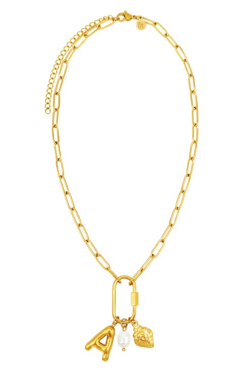 Carabiner Initial Necklace