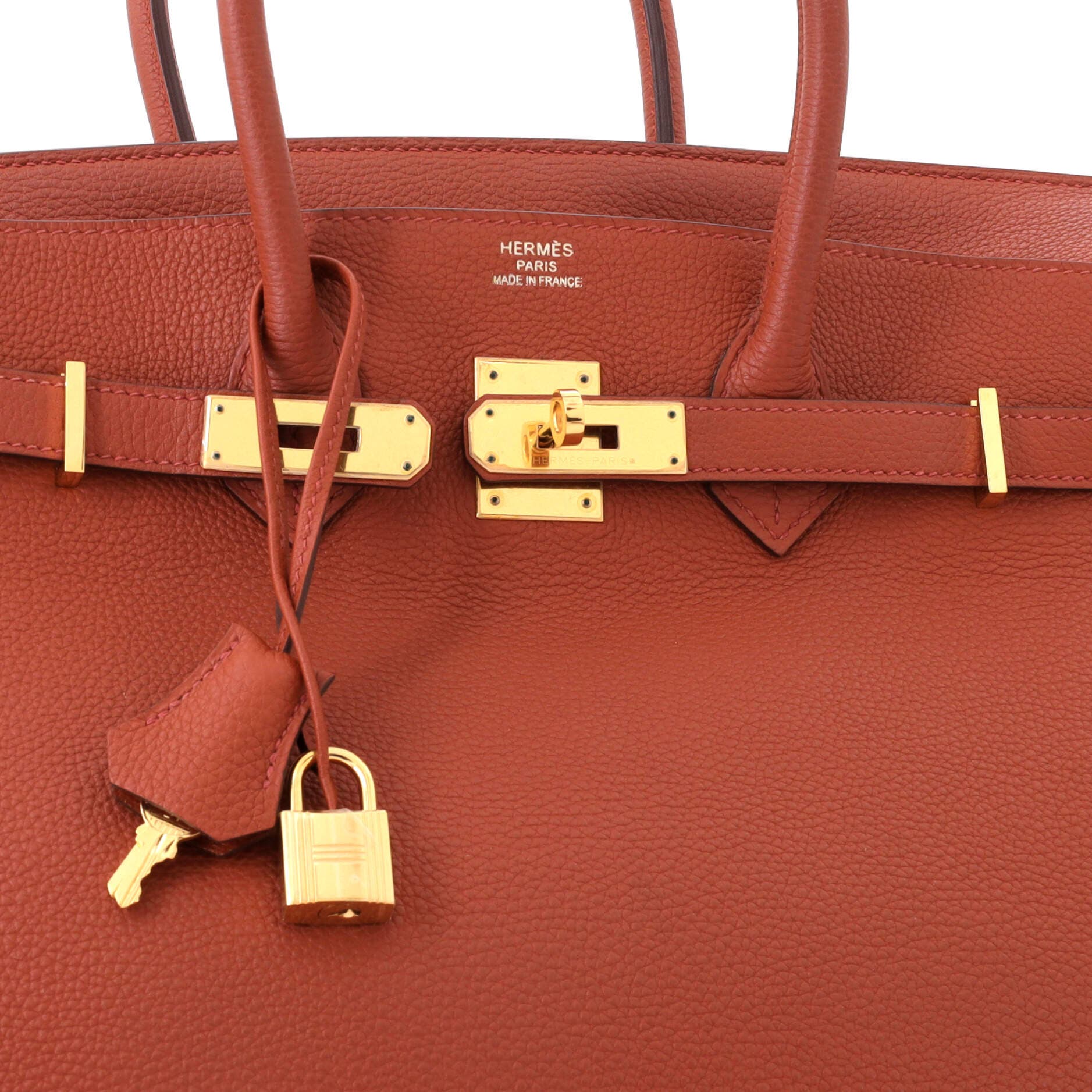 Pre-Owned Hermes Birkin Handbag Brown Togo with Gold Hardware 35, Alternate, color, Brique