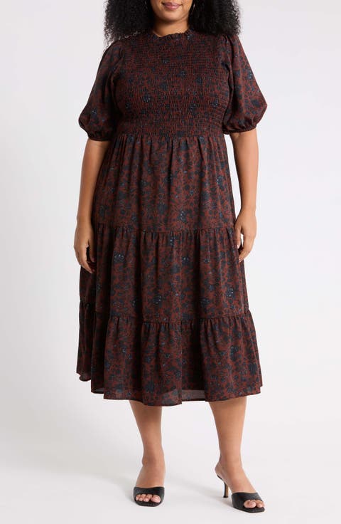 Kalida Beau Frazier Smocked Tiered Midi Dress