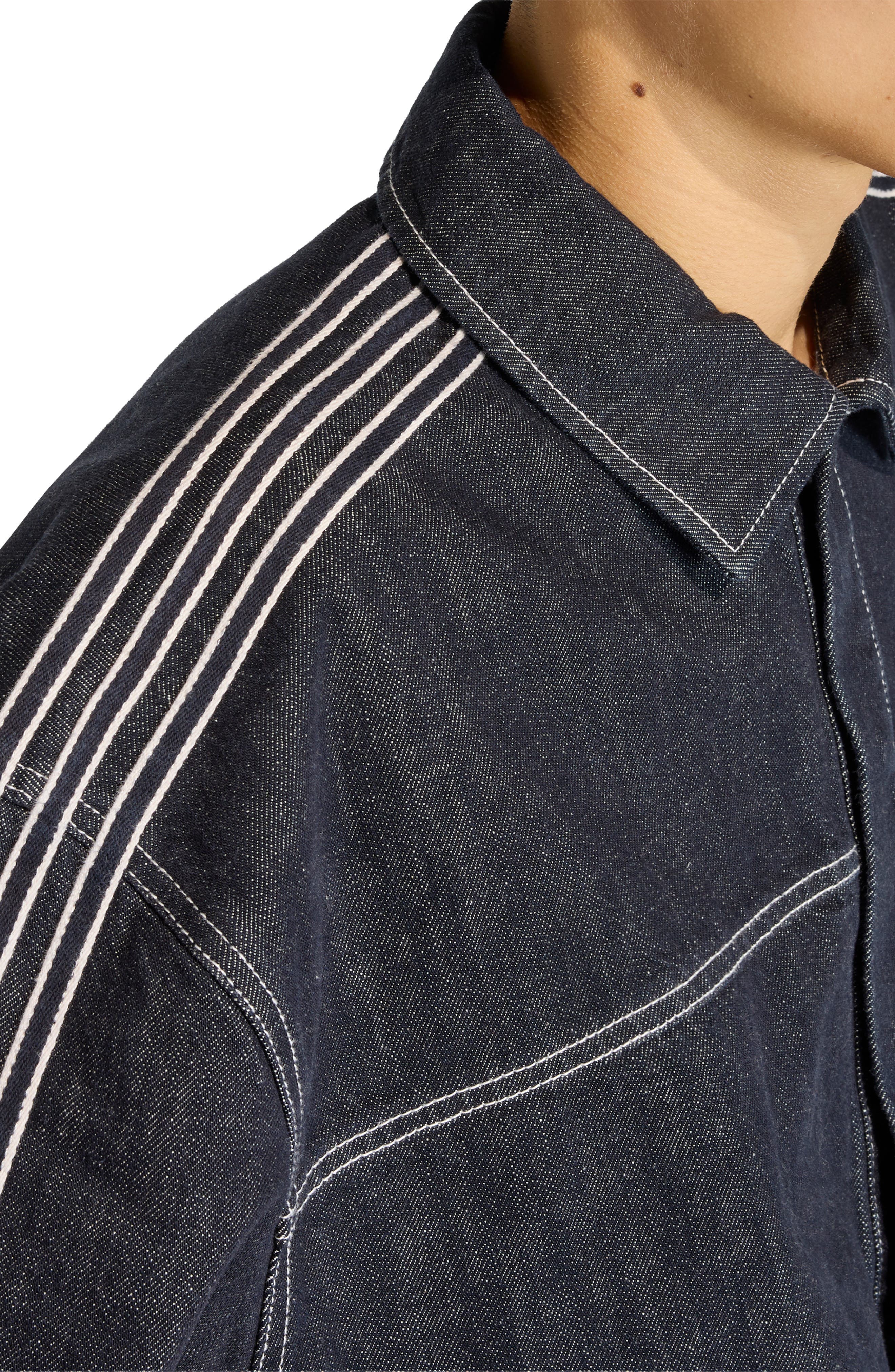 Denim Short Sleeve Button-Up Shirt - image 2