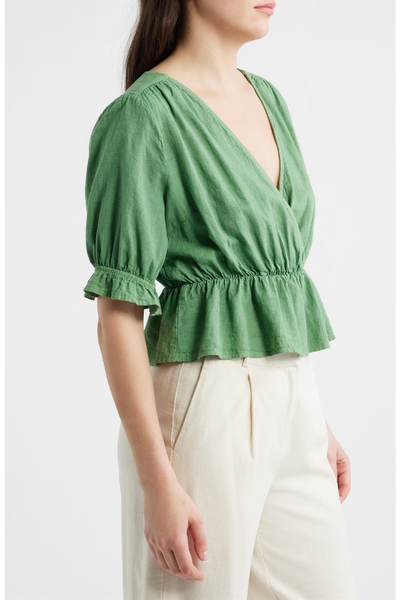 Felice Peplum Top, Alternate, color, GREEN