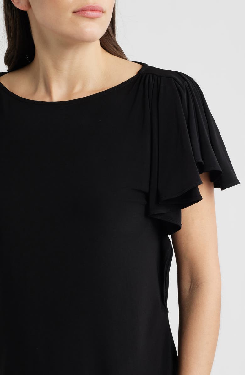 Anne Klein Cascade Flutter Sleeve Top, Alternate, color, Anne Black