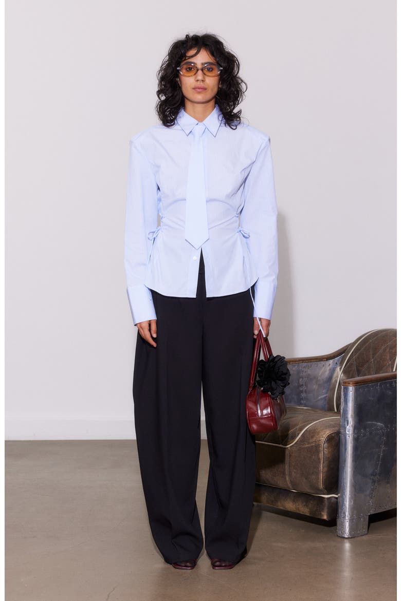 Faux Tie Shirt, Alternate, color, Light Blue / White