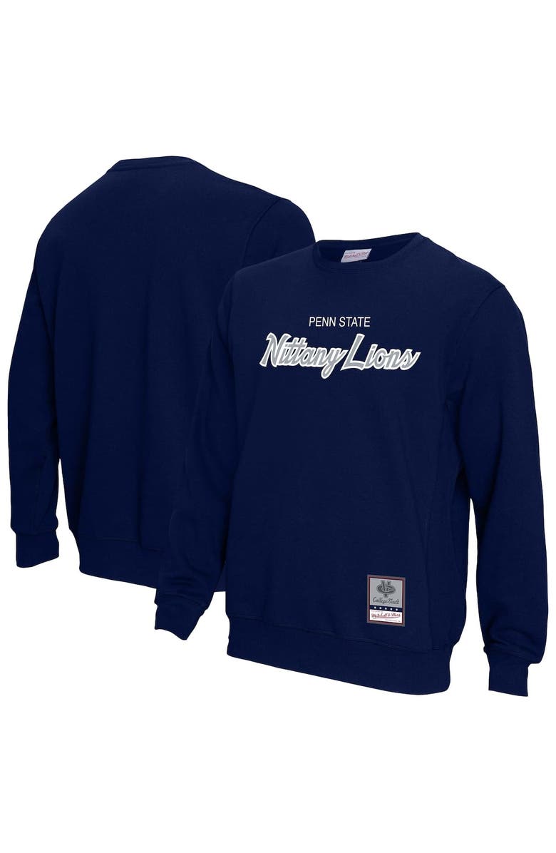 Mitchell & Ness Men's Mitchell & Ness Navy Penn State Nittany Lions Elite Script Pullover Sweatshirt, Main, color, Navy
