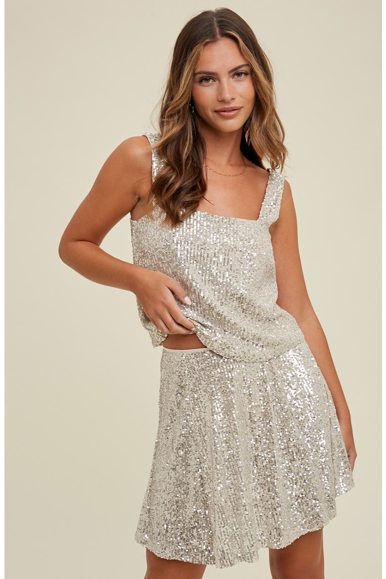 Sequin Relaxed Cropped Tank, Alternate, color, CHAMPAGNE