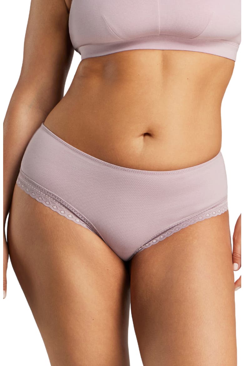 Organic Cotton Lace Cheeky, Main, color, Dusty Lavender