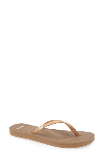 Sanuk Yoga Spree 4 Flip Flop In Tan