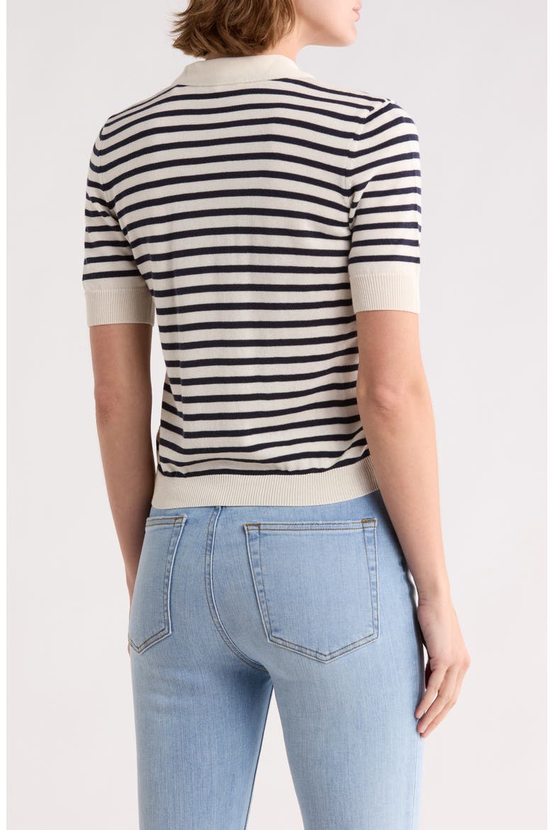 Sailor Tie Short Sleeve Cardigan, Alternate, color, NAVY MULTI