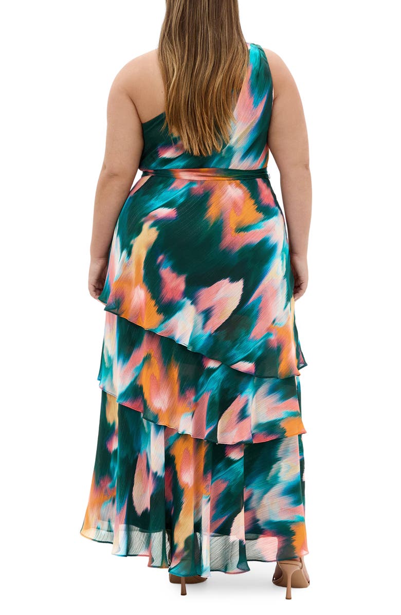 City Chic Rendezvous Tiered Ruffle Dress, Alternate, color, Rendezvous