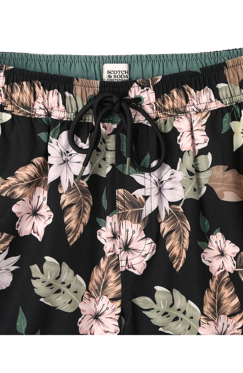 Scotch & Soda Nostalgia Floral Swim Trunks, Alternate, color, Meteorite