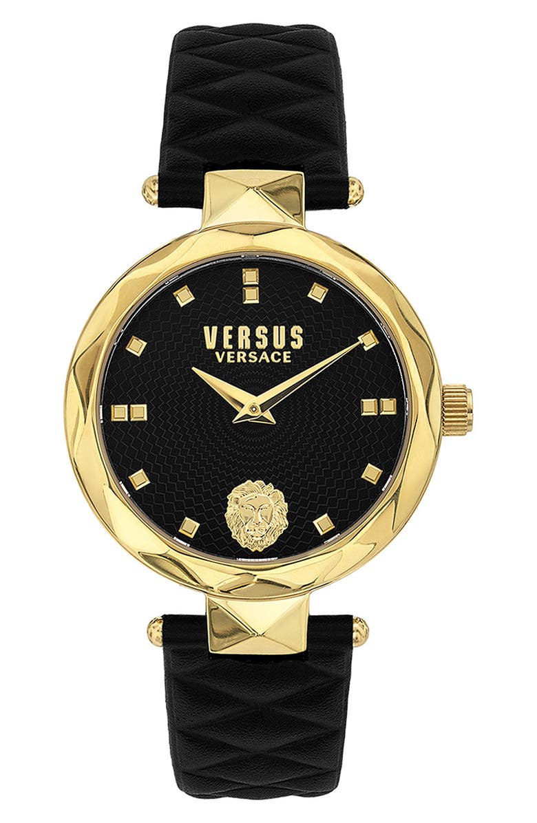 VERSUS Versace Covent Garden Leather Strap Watch, 36mm, Main, color,