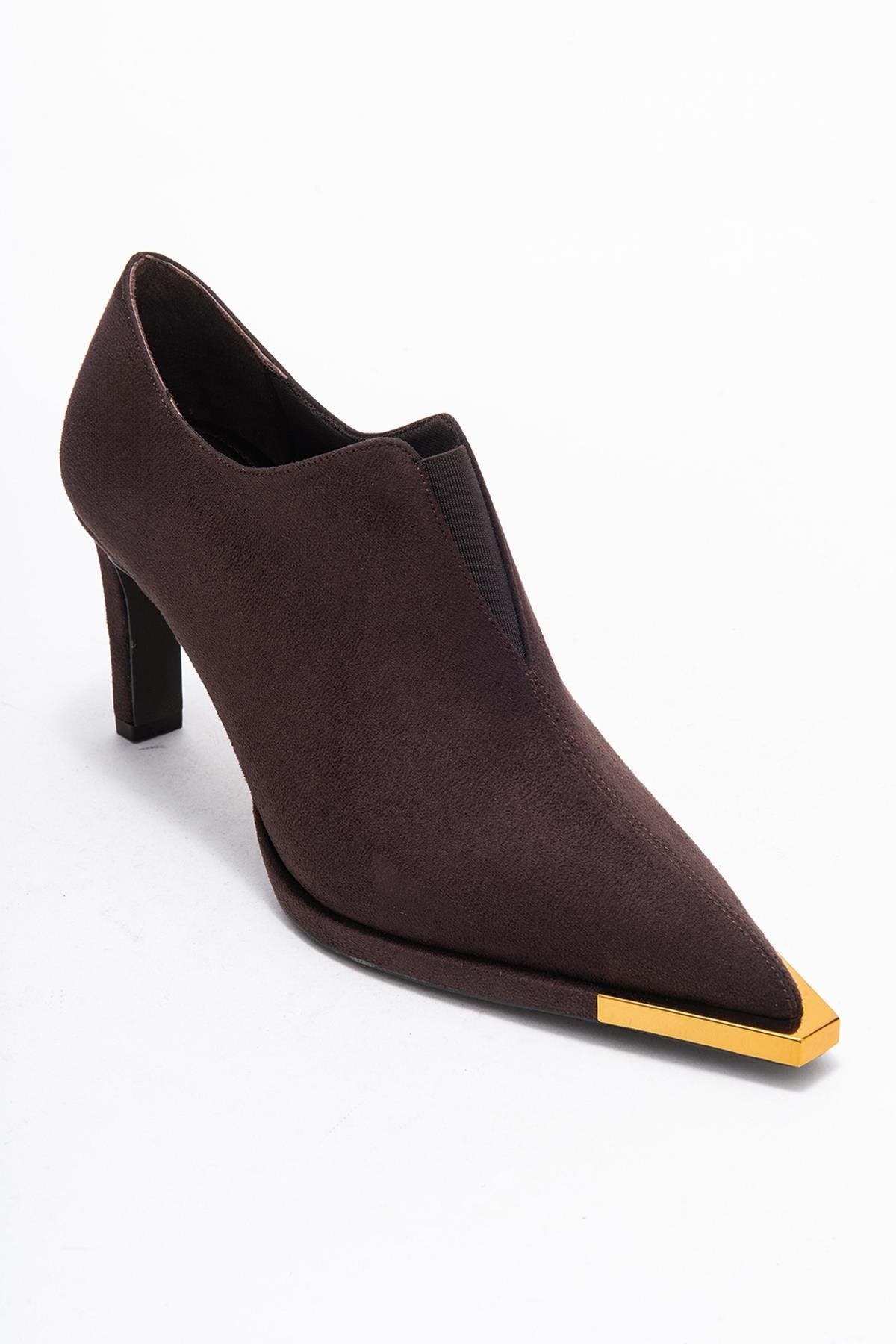 Prologue Shoes Niva Pointed Toe Pump, Main, color, Brown Suede