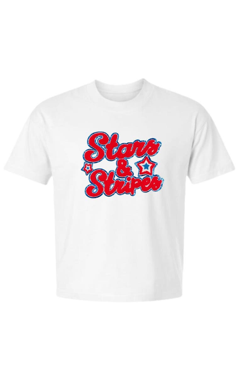 Sweet Wink Stars and Stripes Patch Adult Short Sleeve T-Shirt, Main, color, 