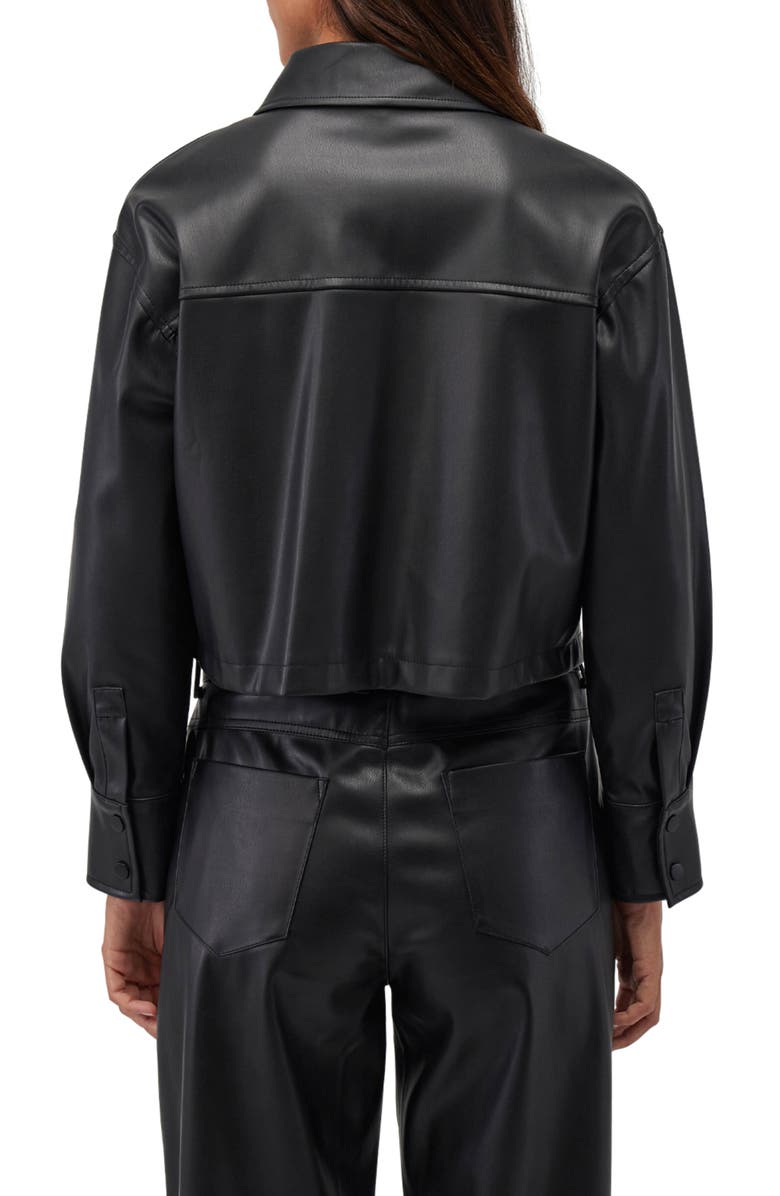 Mavi Jeans Faux Leather Zip Crop Shirt Jacket, Alternate, color, 