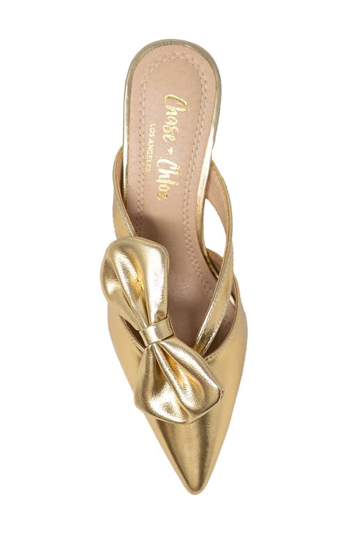 CHASE & CHLOE CHASE AND CHLOE IDRA BOW KITTEN HEEL PUMP 