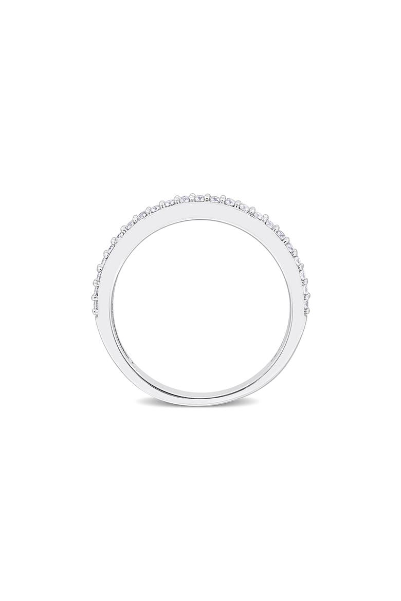 Sterling Silver Created Moissanite Band Ring, Alternate, color, SILVER