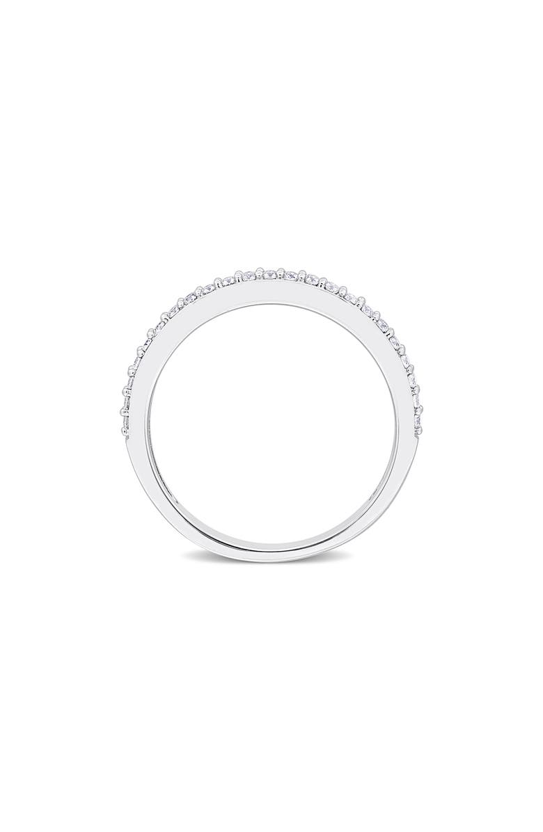 DELMAR Sterling Silver Created Moissanite Band Ring, Alternate, color, Silver