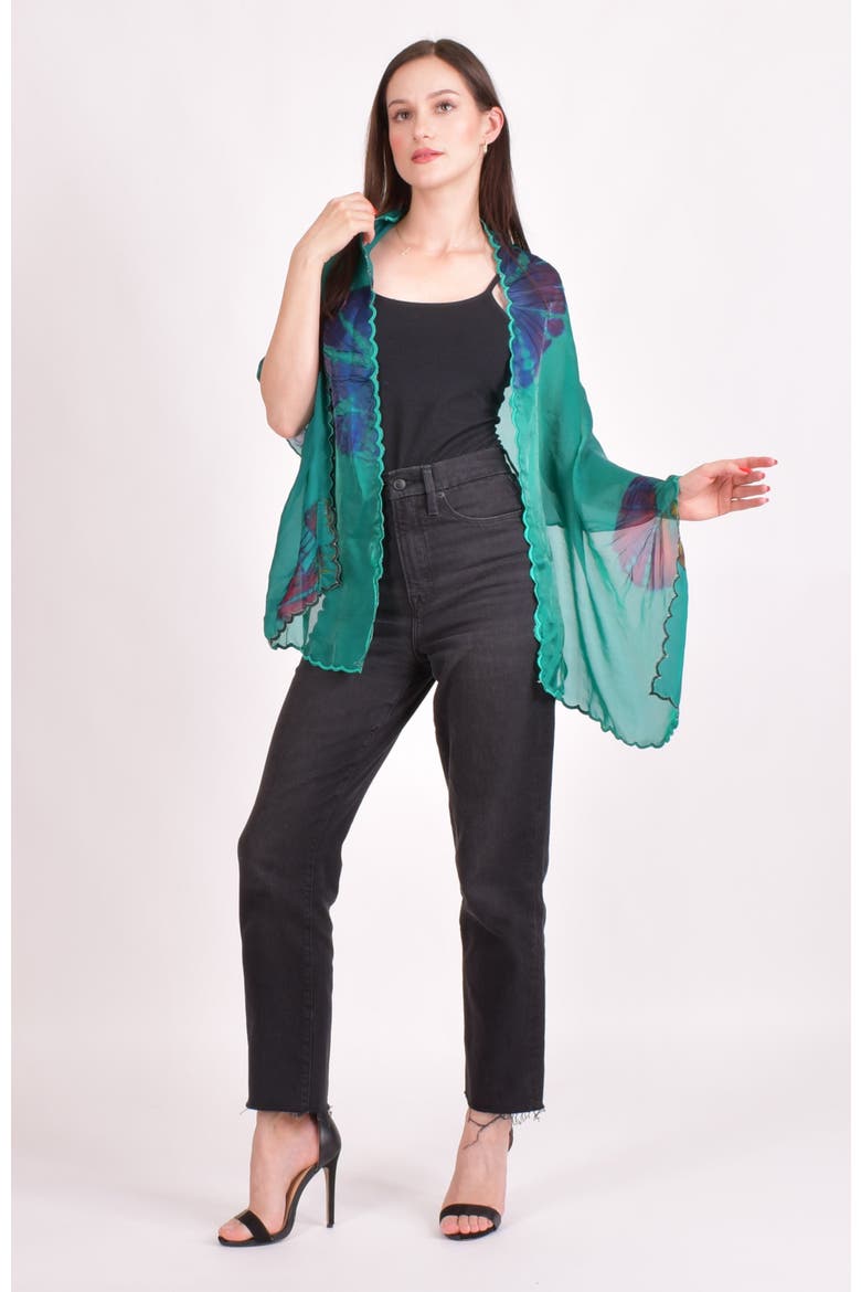 Trina Hand Tie Dye Scarf, Alternate, color, Green