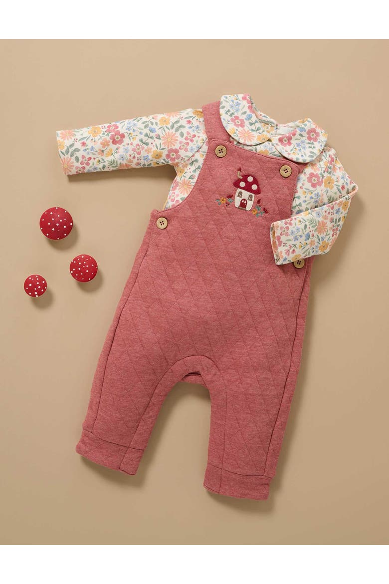 Baby Girl Quilted Overall, Alternate, color, Toadstool Melange