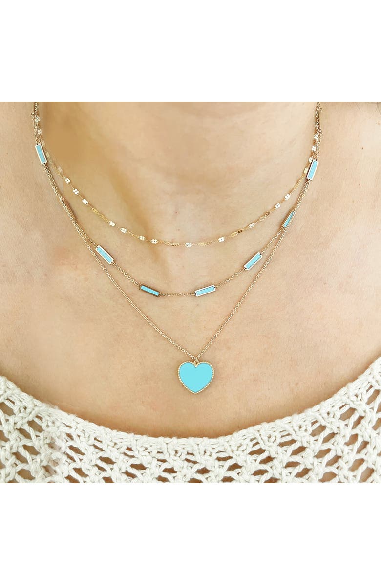 The Lovery Fine Jewelry Turquoise Sweetheart Necklace, Alternate, color, Turquoise