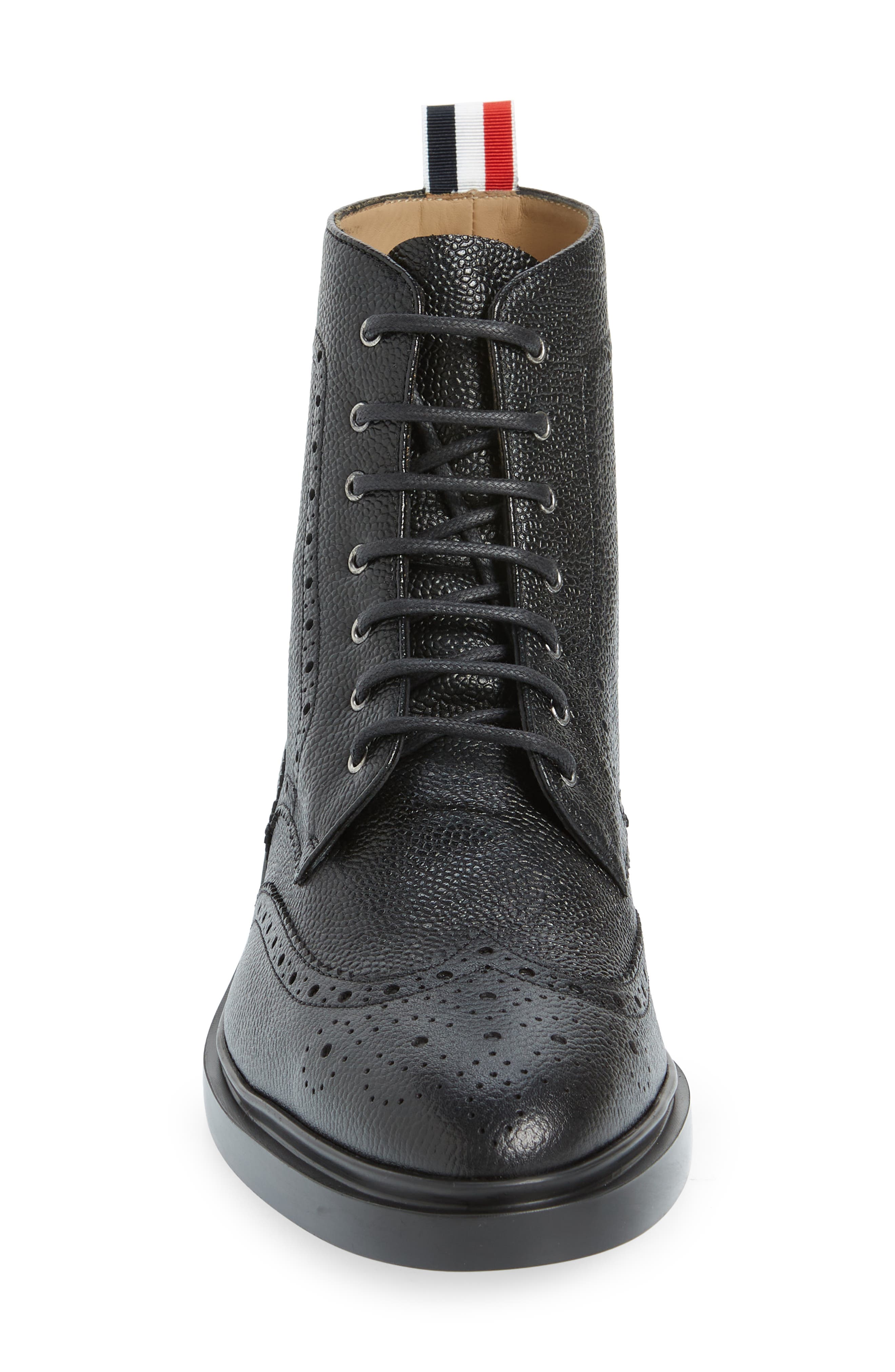 Thom Browne Classic Wingtip Lace-Up Boot, Alternate, color, Black