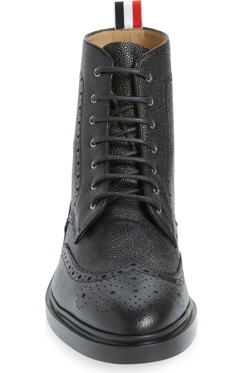 Thom Browne Classic Wingtip Lace-Up Boot, Alternate, color, Black