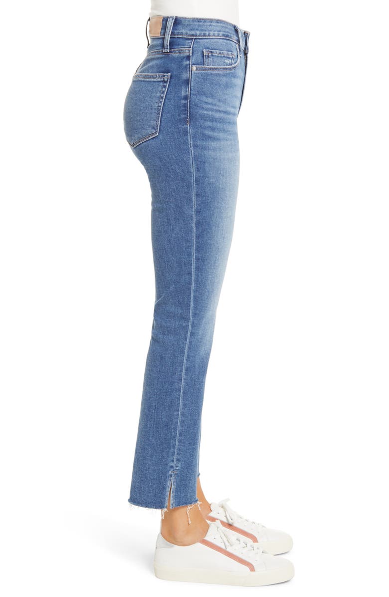 PAIGE Cindy Split Raw Hem Straight Leg Jeans, Alternate, color, 