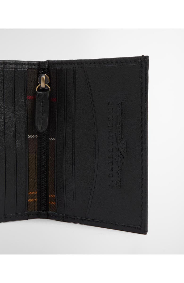 Barbour Brunton Leather Card Case & Key Fob Gift Set, Alternate, color, Black Tartan Emboss